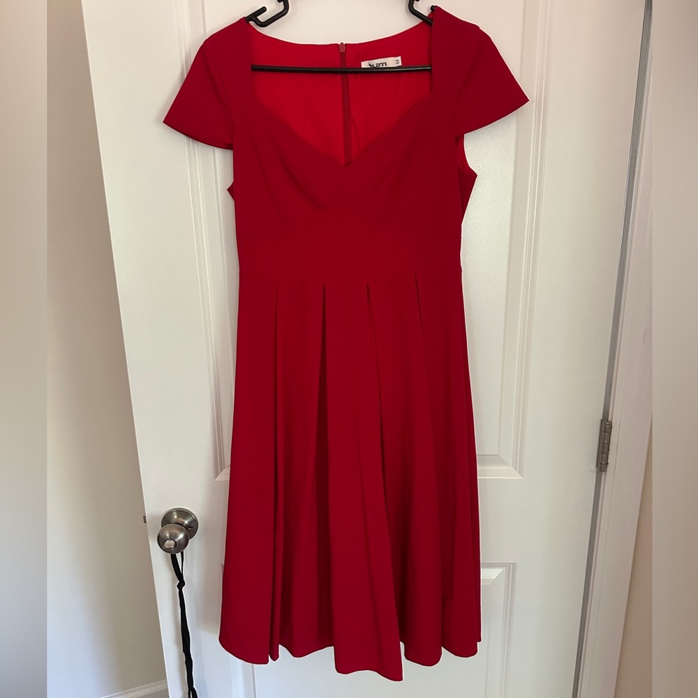 Elegant Red Midi Dress